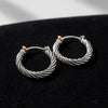 Fusion Cable Hoops – Silver Rope Twist Earrings