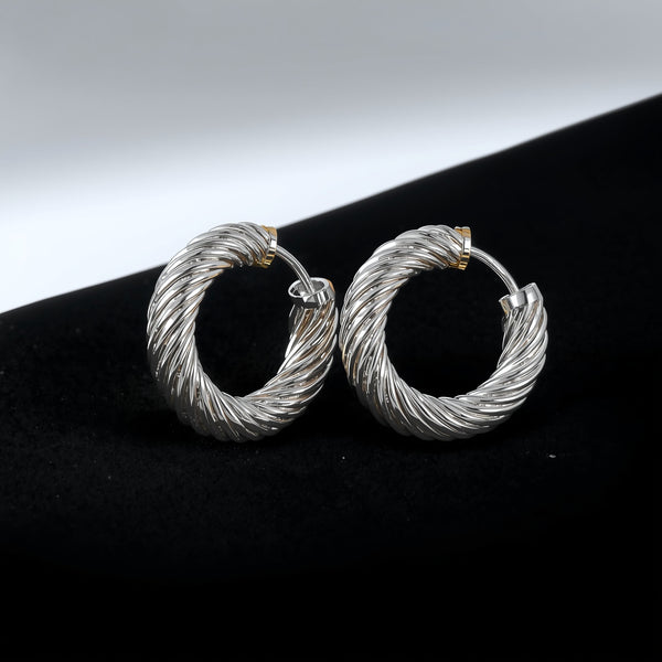 Twisted Torque Hoop Earrings – Men’s