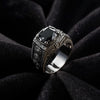 Obsidian Knight Ring – Black Stone Silver Men’s Ring