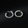 Aero Cable Hoop Earrings – Sleek Silver Men’s