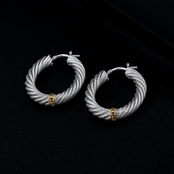 Vanguard Cable Hoop Earrings